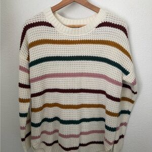 SO Women's Cream Striped Sweater